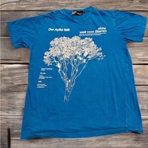 Blue Graphic T-Shirt with Tree Design